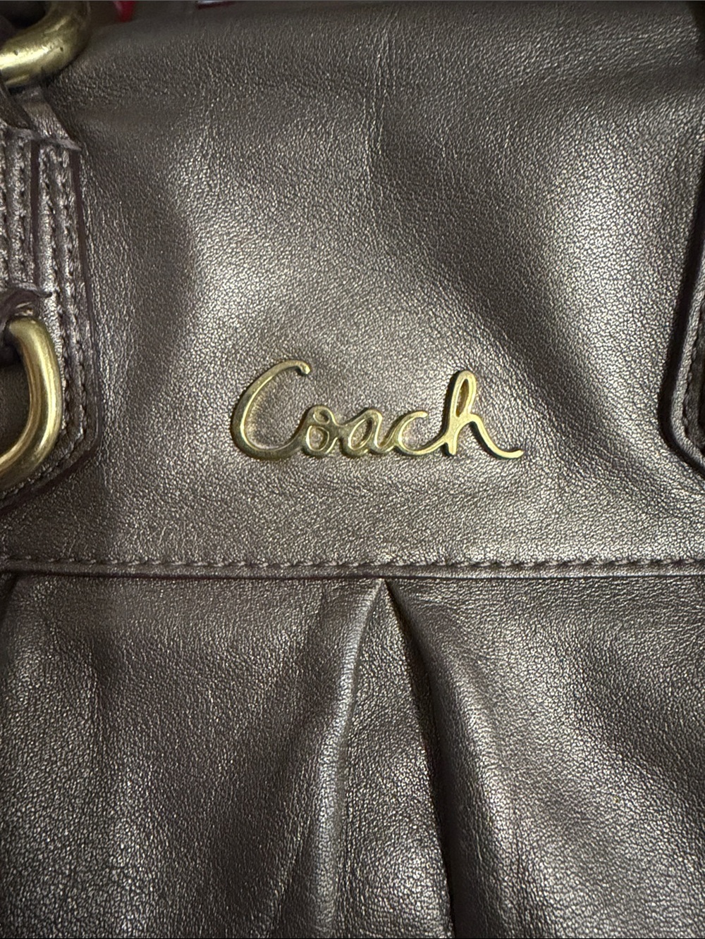 Coach Brown Leather Satchel with Gold Hardware - Picture 2 of 8